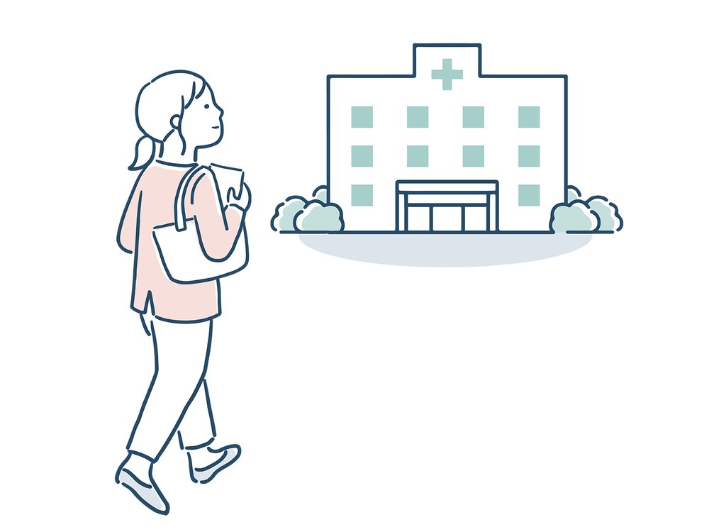 歯科医院へ通院する人のイラスト